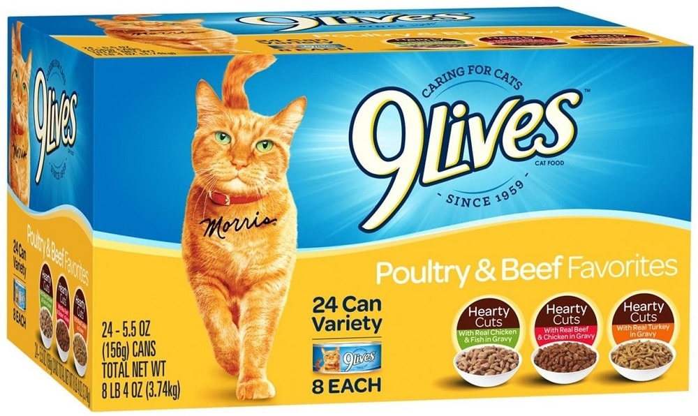 9Lives Poultry & Beef Favorites Pack Wet Cat Food